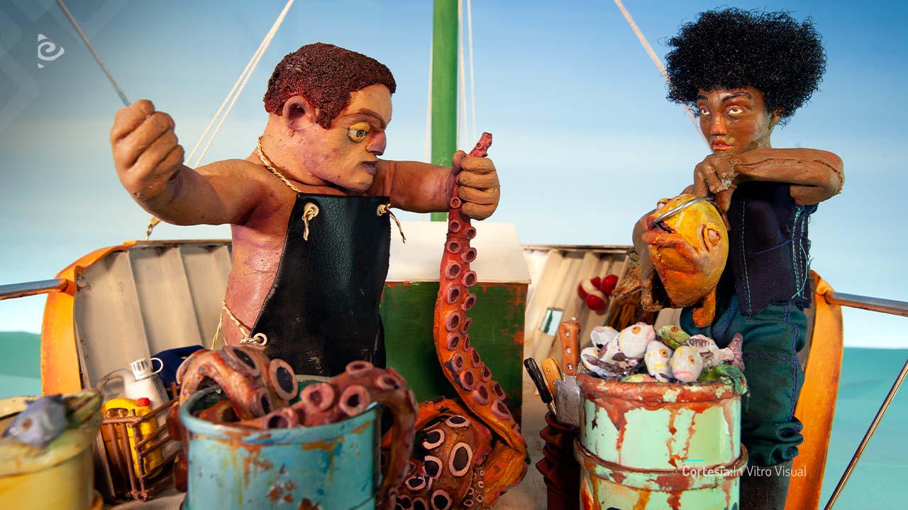 Pescadores discutiendo.