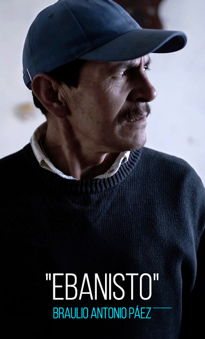 Braulio Antonio Páez interpreta a Ebanisto en Frío en la montaña, largometraje colombiana de Edison Gómez Amaya
