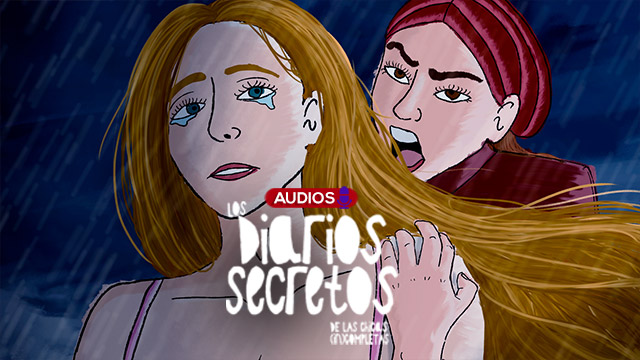 una niña llorando y la otra detrás gritando 