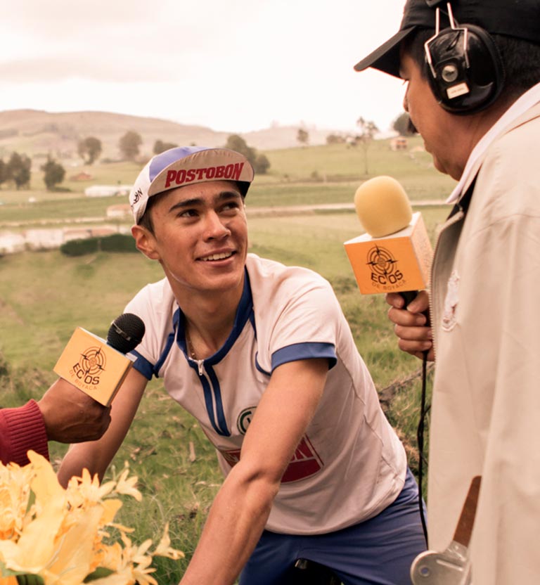 La travesía de un niño campesino para ver a su ciclista preferido. Cham-piñón, disponible ahora en la plataforma de streaming RTVCPlay
