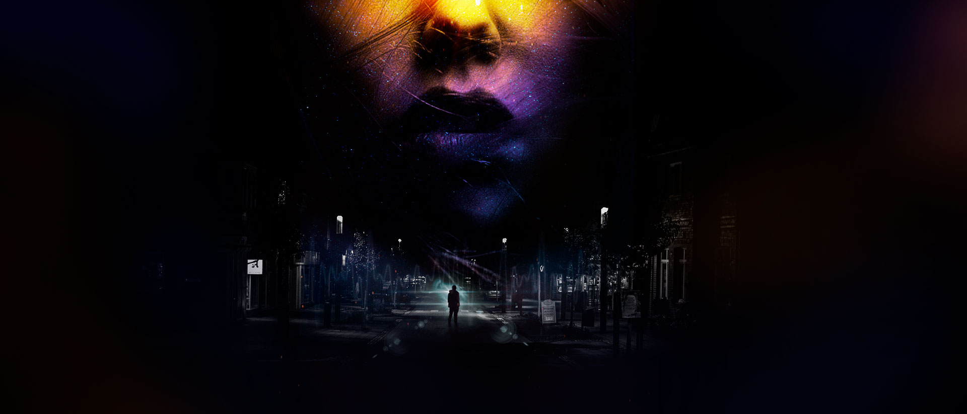 Rostro en la oscuridad