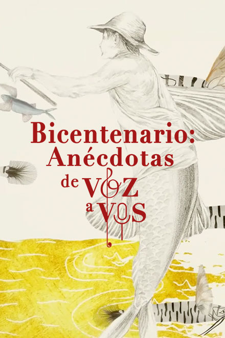 Póster Bicentenario: Anécdotas de voz a vos, independencia, historia colombiana, youtubers, canal institucional, series de la historia colombiana