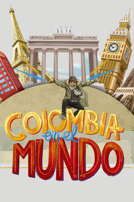 Póster Colombia en el mundo, serie documental disponible en RTVCPlay
