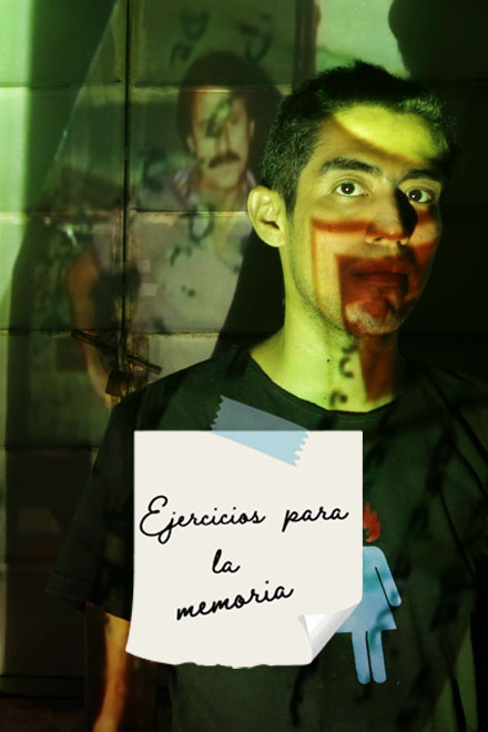 Fotografías familiares proyectadas sobre el rostro de un joven Ejercicios para la memoria