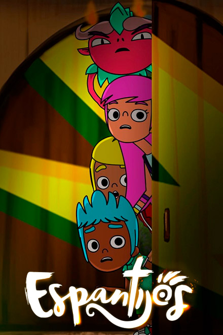 Póster Espantijos, mundos encantados, atrapados en un juego, series animadas sobre espantos, la llorona animada, series para niños, series online, series gratis, series de señal colombia