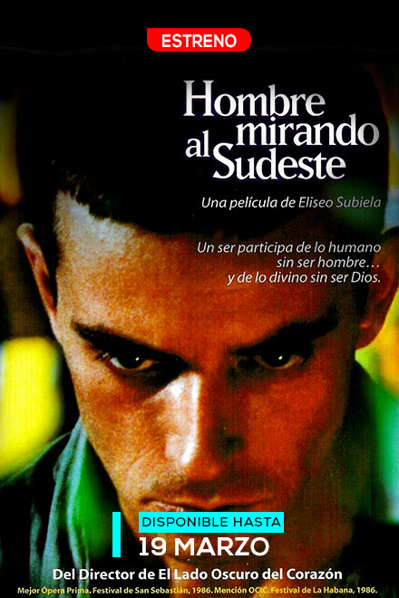 Póster Hombre mirando al sudeste, película latinoamericana disponible en RTVCPlay