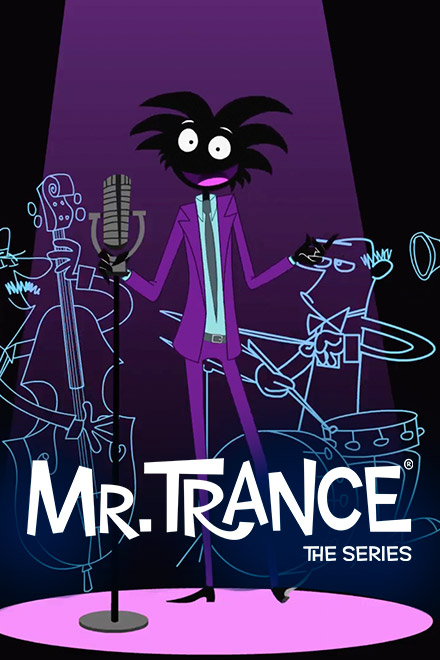 Póster de la serie animada Mr. Trance, disponible en la plataforma de streaming de los colombianos: RTVCPlay