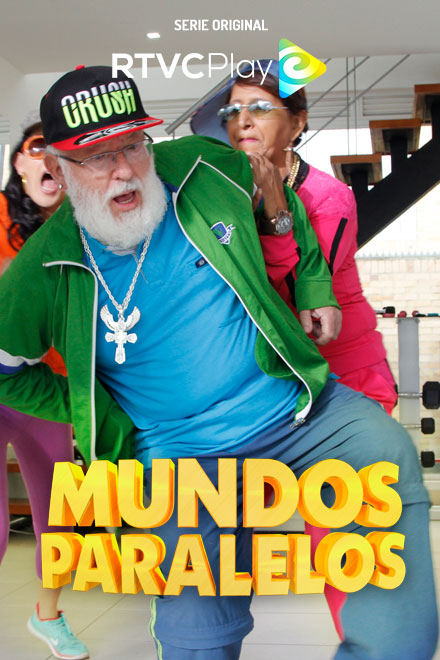 Póster oficial de la serie Mundos Paralelos, disponible en la plataforma de streaming RTVCPlay