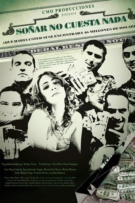 Póster oficial Soñar no cuesta nada, película colombiana 