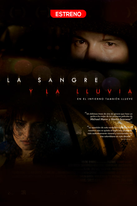 Póster La sangre y la lluvia, película de ficción colombiana disponible en RTVCPlay