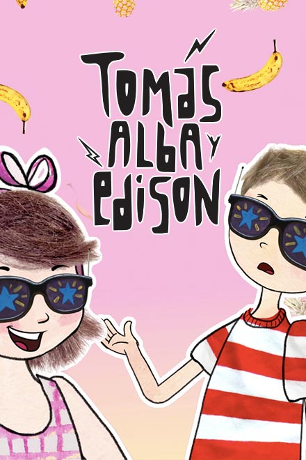 Póster de Tomás, Alba y Édison, serie educativa, series infantiles colombianas, serie de niños, series animadas, ver serie completa de Tomás, Alba y Edison, ver series infantiles gratis, series de señal colombia