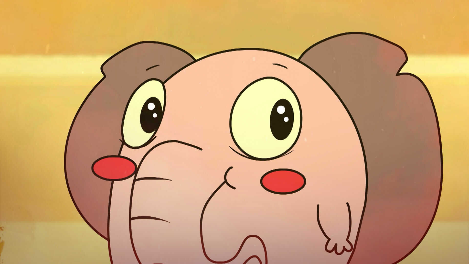 Elefantito con mirada confundida 