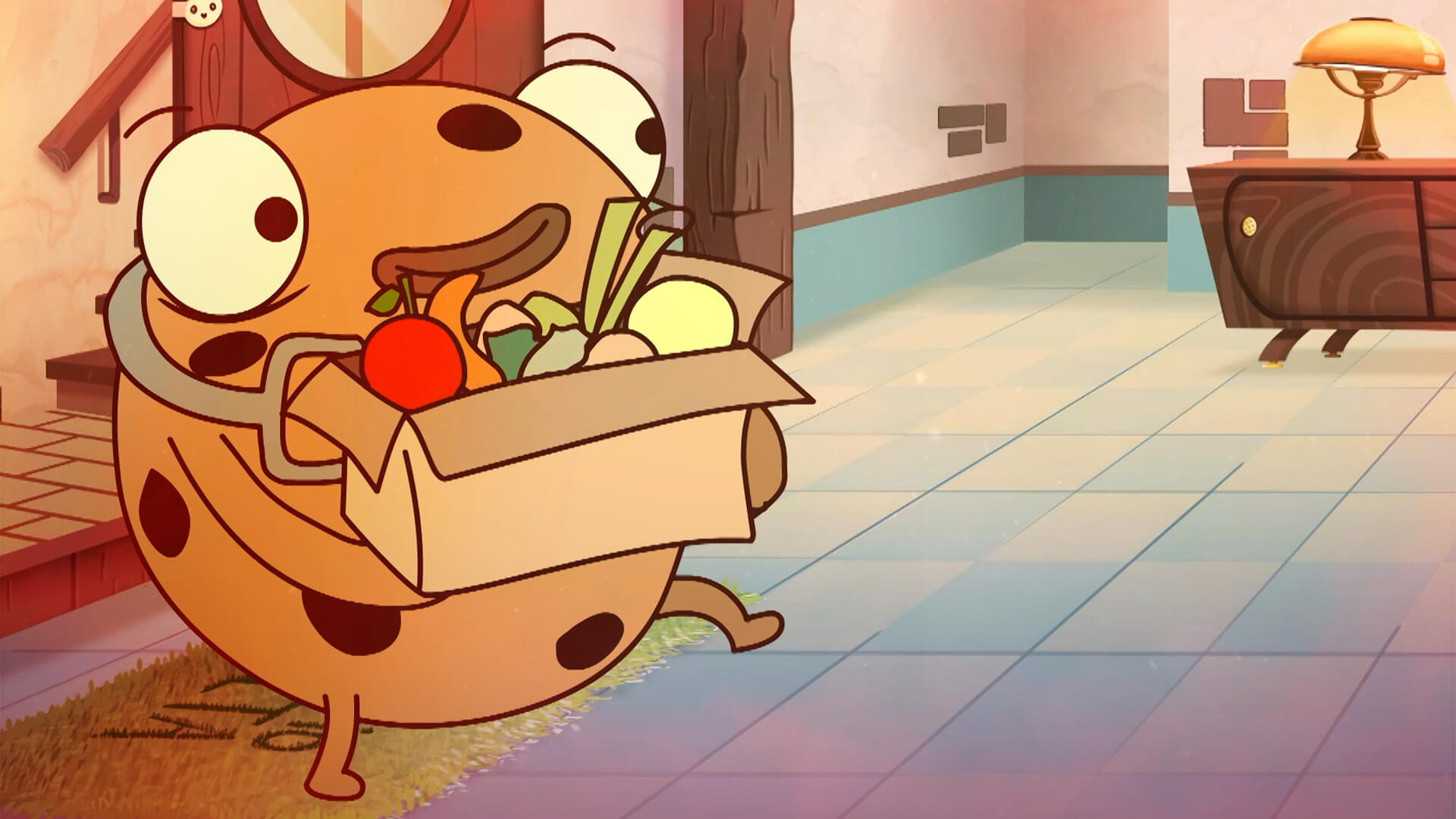 Galleta llevando cosas para informar sobre las bacterias