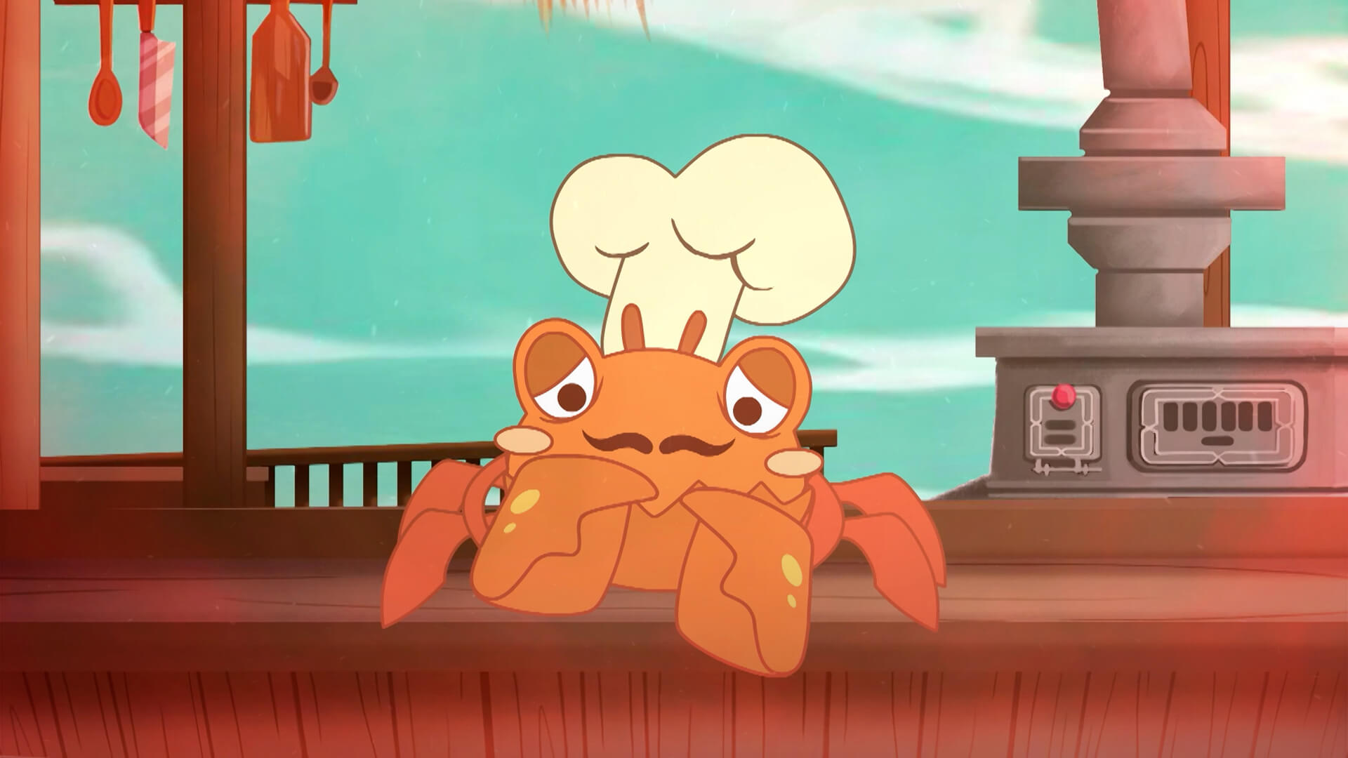 Cangrejo con sombrero de chef