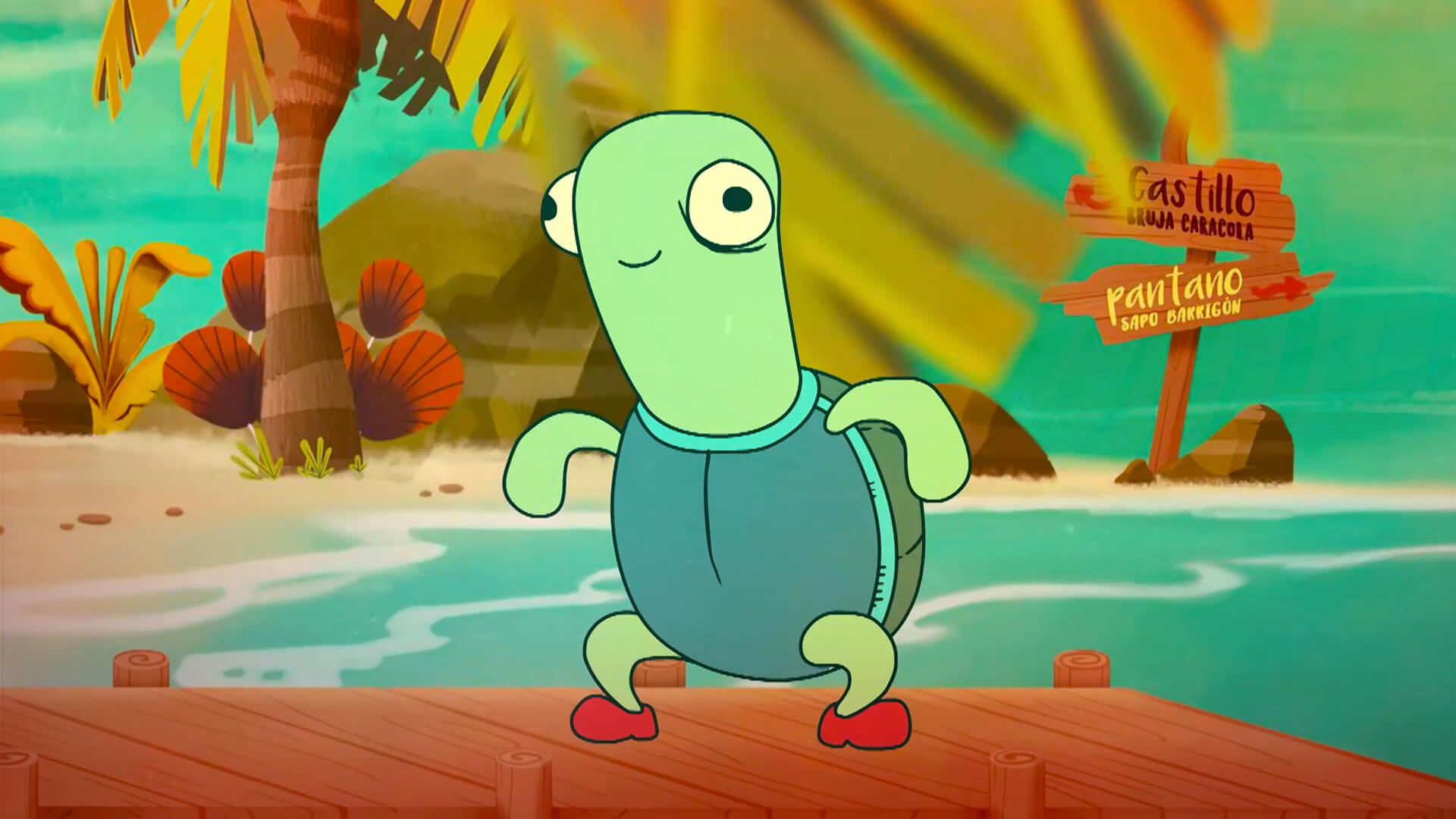 Tortuga huga en la playa 