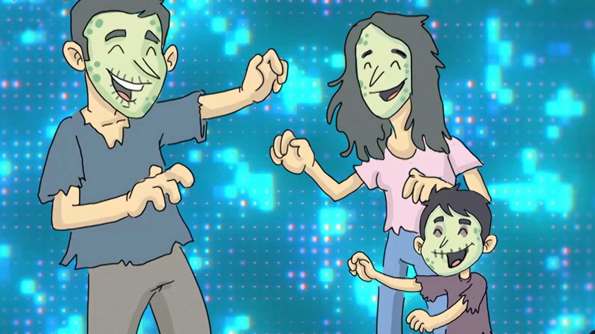 Padres e hijos con disfraces, la magia de los disfraces, disfraces, disfraz, tiempo en familia, diversion en familia, profe en tu casa, series educativas, señal colombia