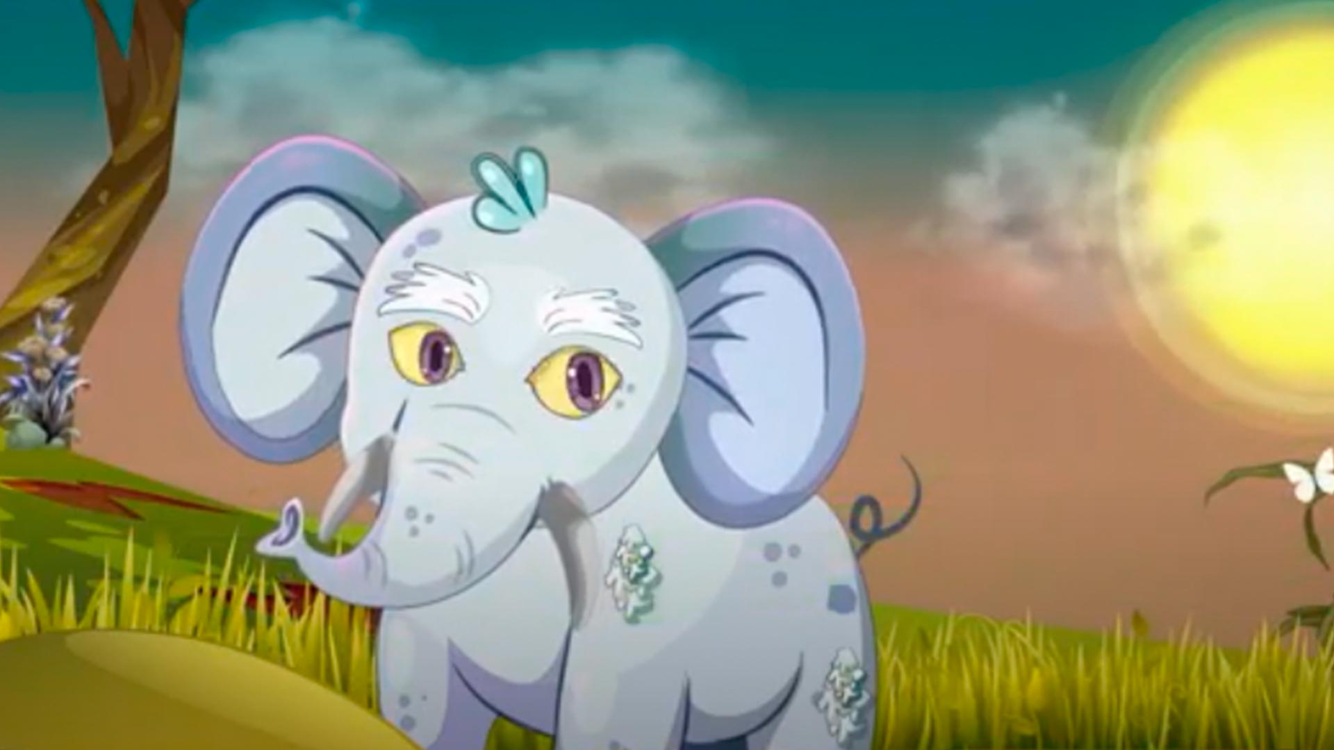 Elefante gris con cejas pobladas