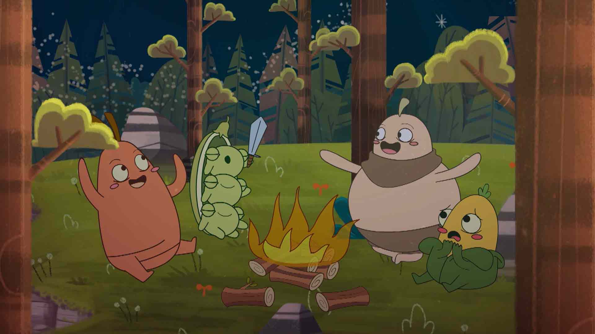 amigos frente a la fogata