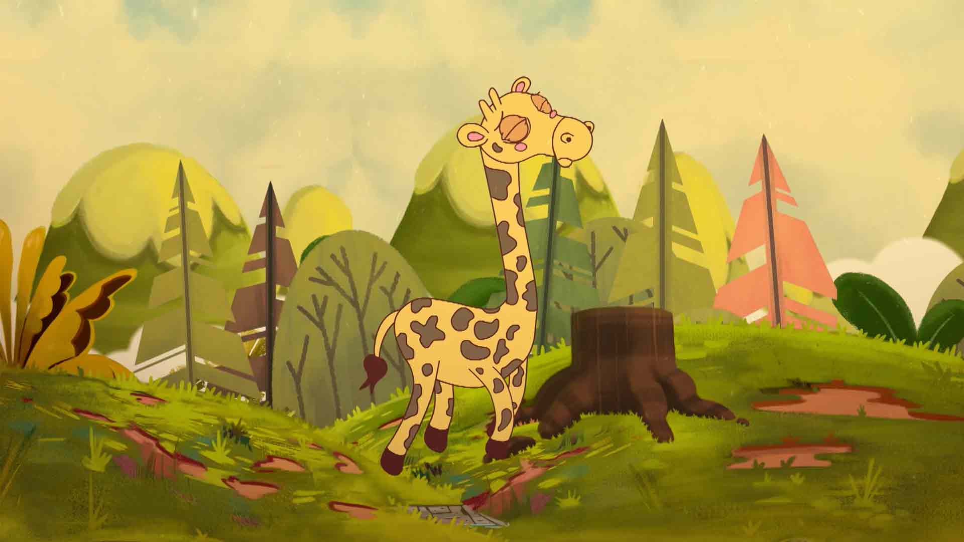 jirafita caminando orgullosa