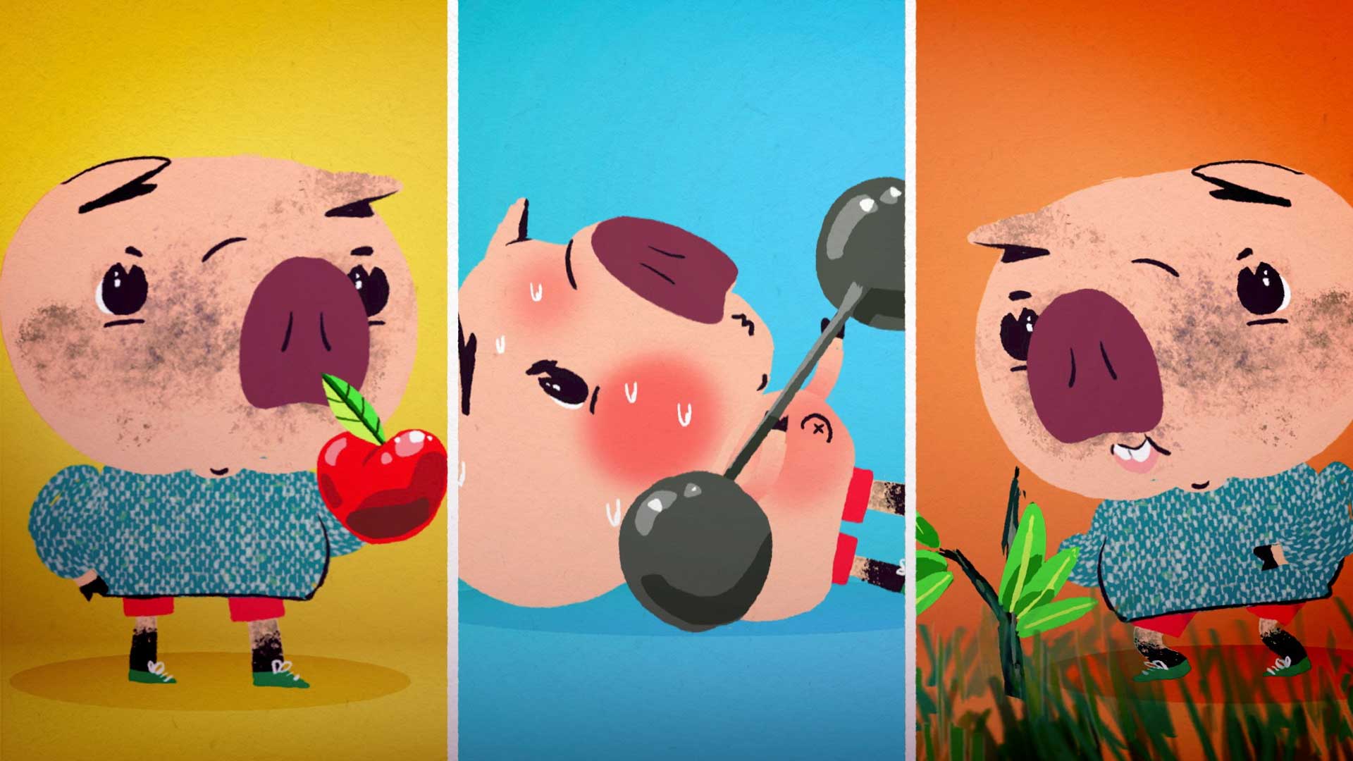 Cerdo botando basura, cerdos animados, basura, desperdicios, no reciclar, contaminar el medio ambiente, niños contando cuentos, series infantiles, series online, series gratis, series para niños