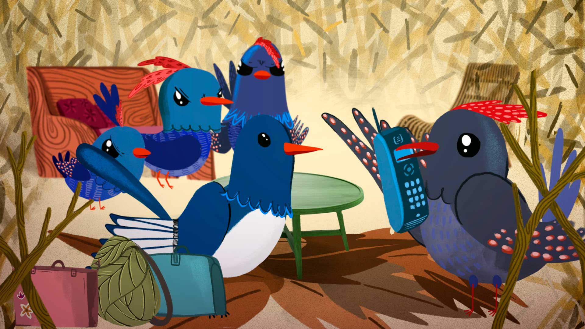 Doña Urraca con sus nietos, urracas animadas, cuentos de urracas, juegos de niños, ciruelo, niños contando cuentos, series infantiles, series online, series gratis, series para niños 