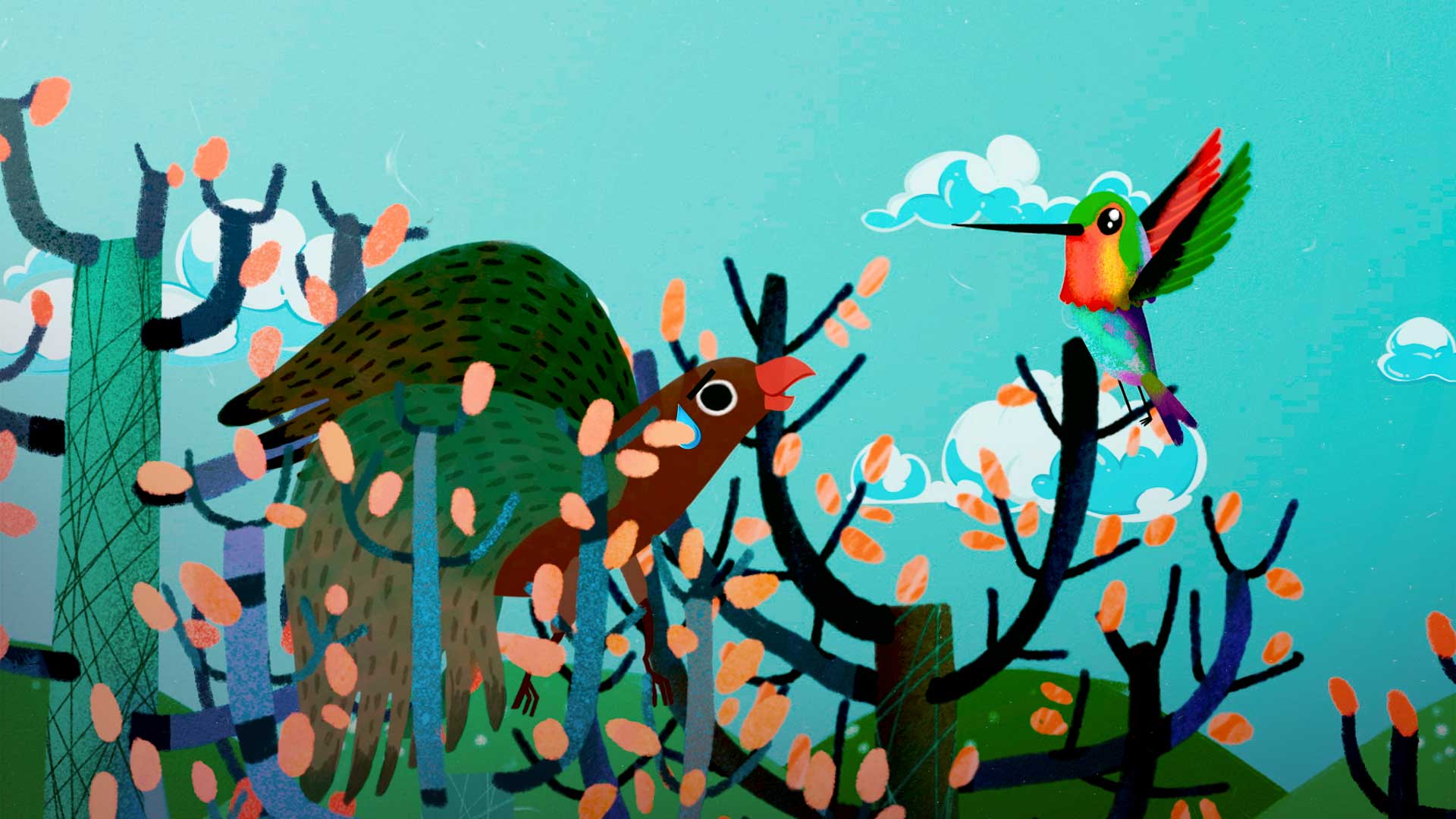 Ciro el colibrí aprendiendo a volar, colibríes animados, colibries volando, cuentos de colibries, niños colombianos contando cuentos, niños contando cuentos, series infantiles, series online, series gratis, series para niños 