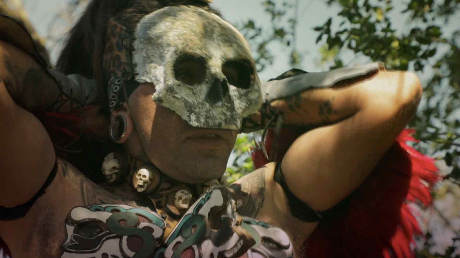 Indígena con indumentaria para ritual de celebración - Secreto ancestral