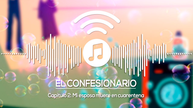 poster confesionario con la lavadora al fondo