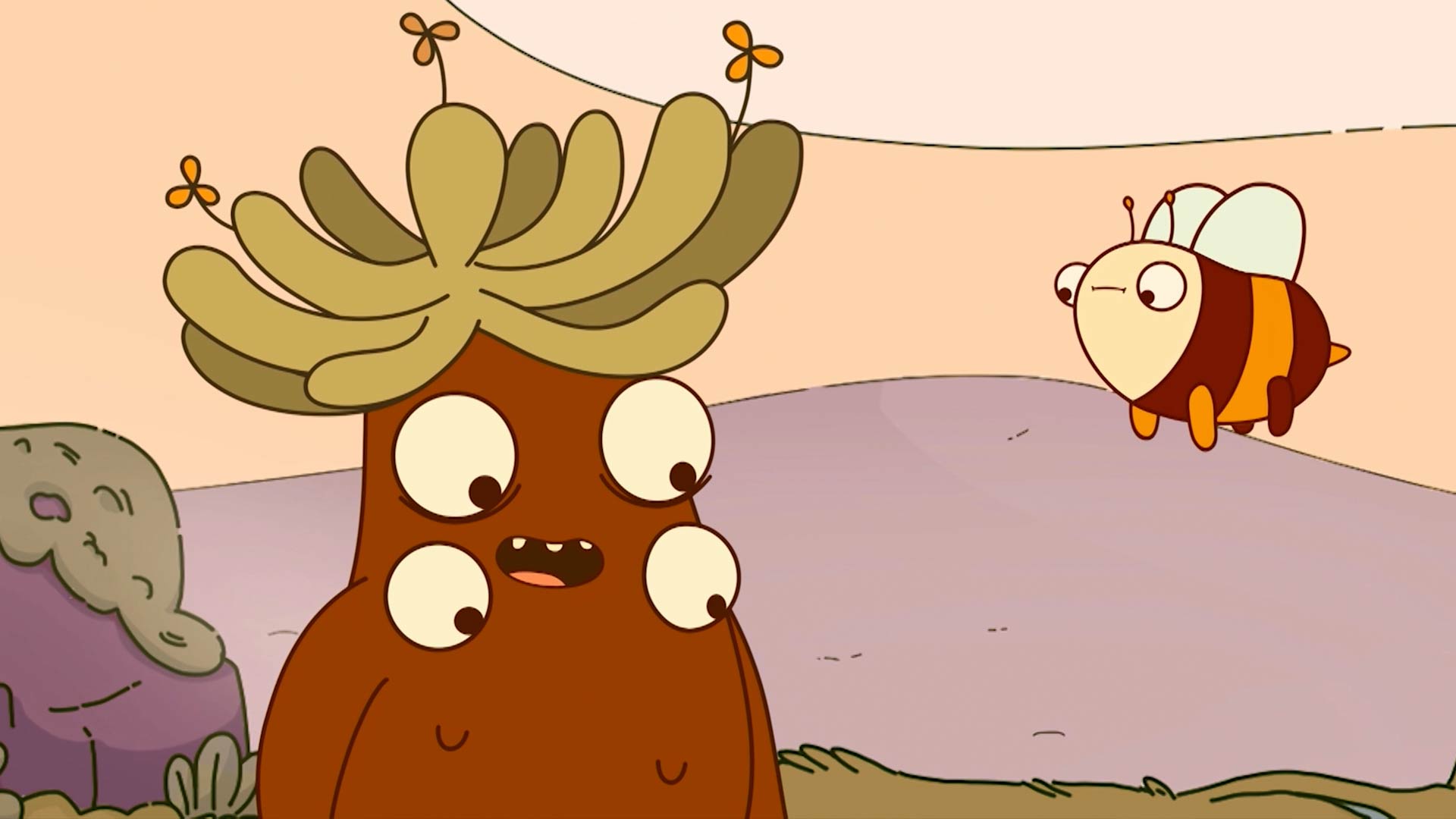 Frailejón Ernesto Pérez y Mochi, una abeja melipona del páramo, que lo acompañará en su aventura para encontrar la gota más pura 