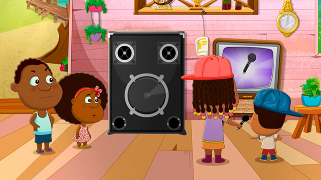 Niños escuchando música, abuela pachita, cachorro colorao, conchas, canciones infantiles, karaokes para niños, series online, series gratis, series de señal colombia