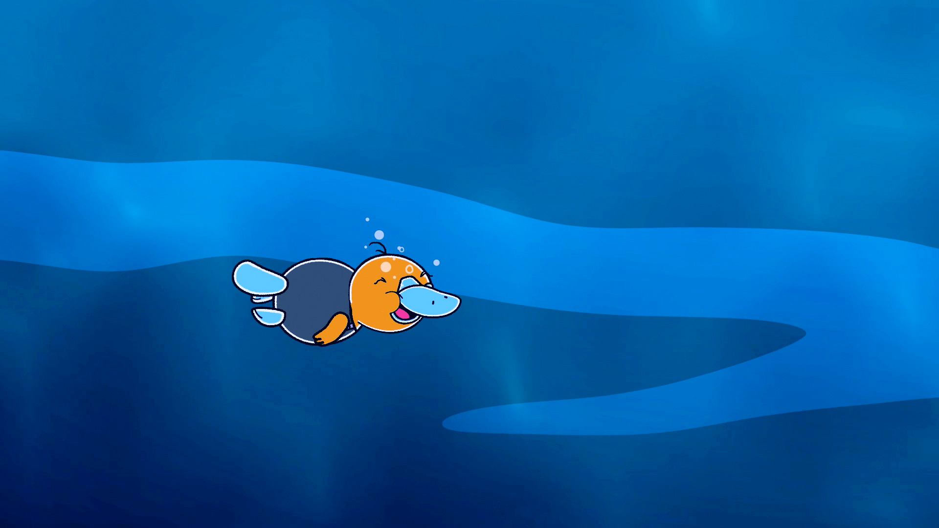 ornitorrinco animado nadando en el mar, series gratis, series infantiles gratis, series online, series colombianas, descargar series, series infantiles