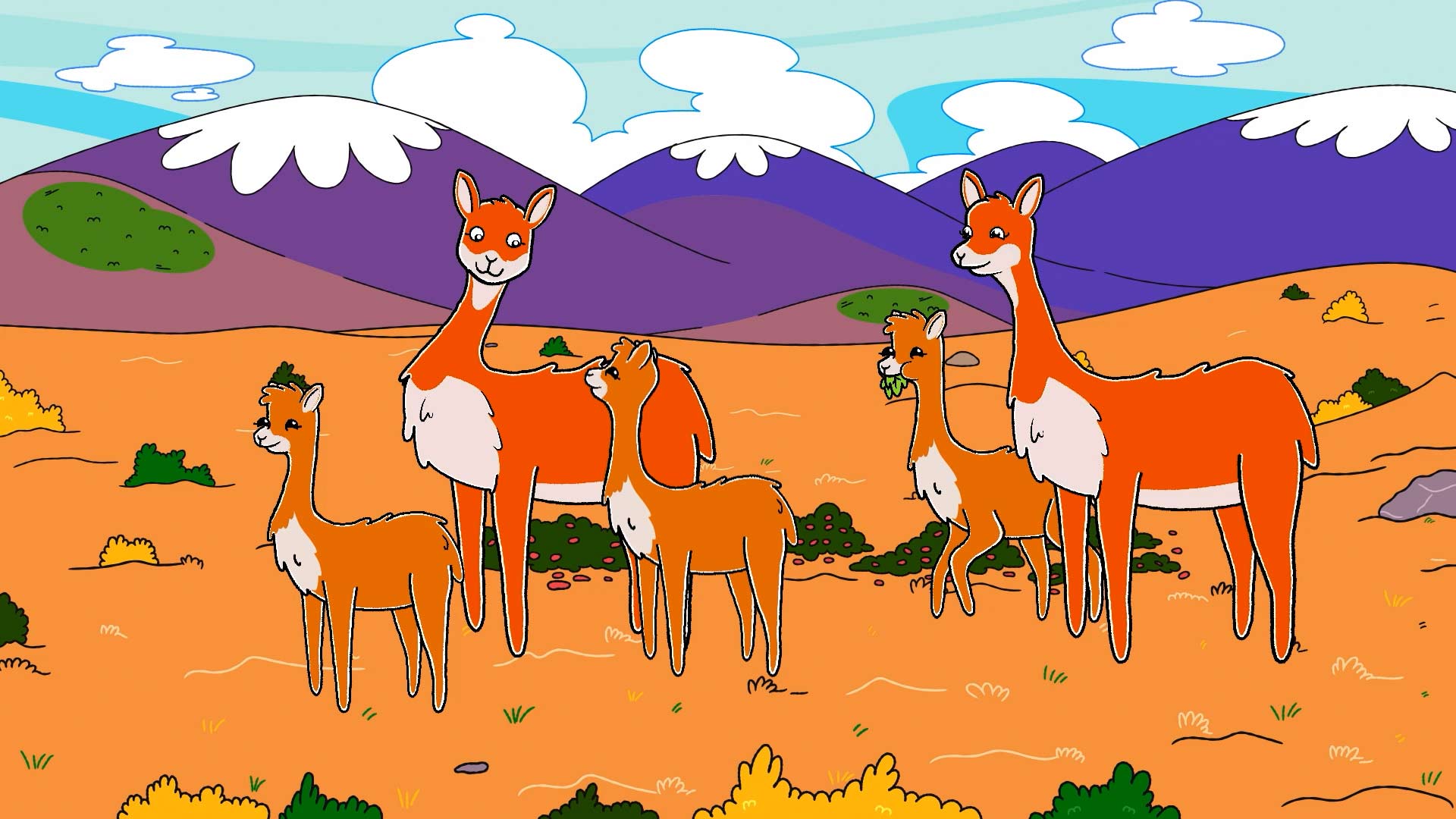 Vicuñas animadas, hola flinko, animales andinos, aprender sobre animales, series infantiles, series colombianas gratis, series online para niños