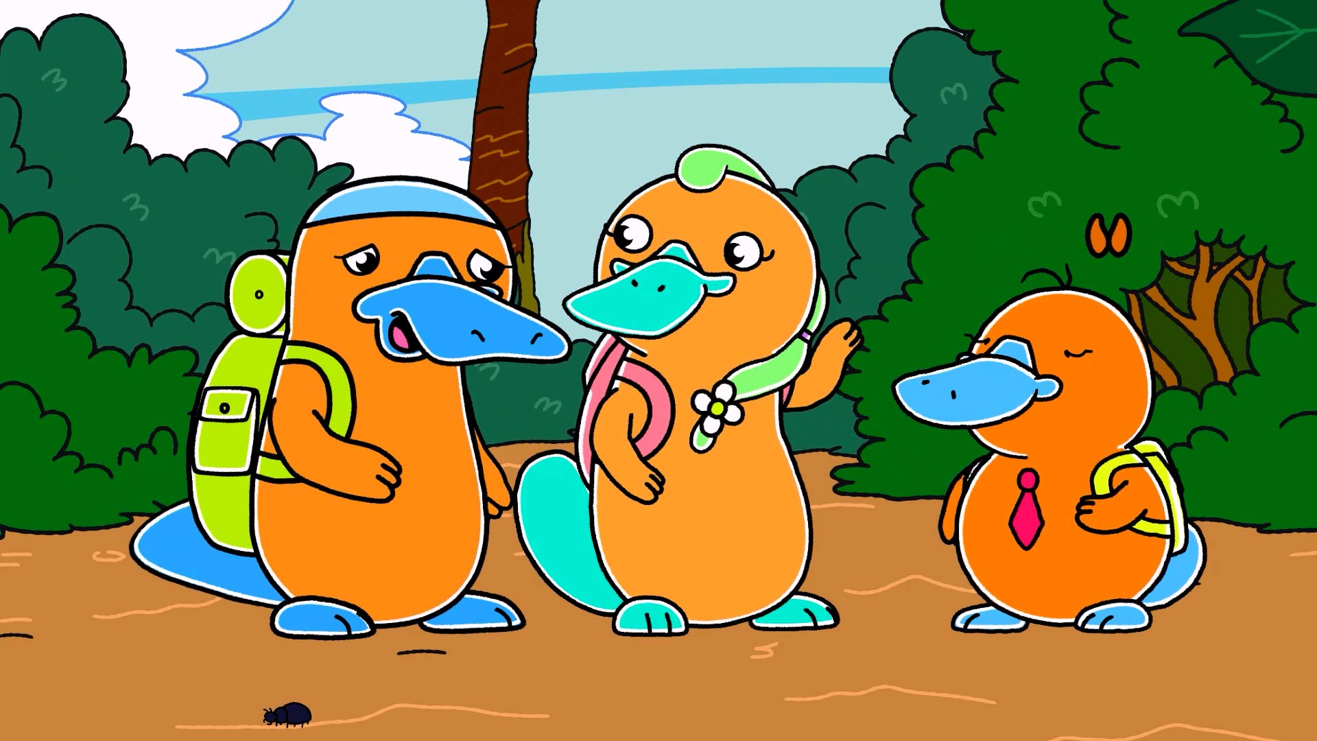 Familia ornitorrinco animada, series gratis, series infantiles, series de animales, series colombianas gratis, tapir, animales andinos