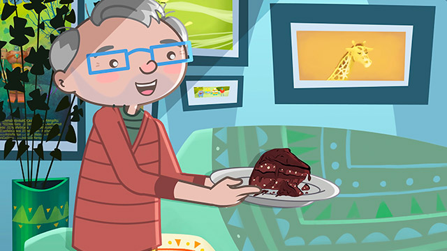 Abuelo y una torta, chef animado, cocinar con el abuelo, torta de chocolate, recetas de abuelos para niños, series online, series infantiles, series gratis, series de señal colombia, ver juani y gaton gratis
