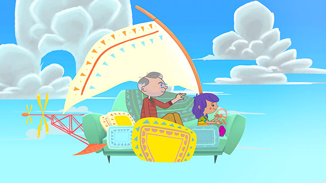 Juani en las nubes, recuerdos, volar, copiloto animado,  series online, series infantiles, series gratis, series de señal colombia, ver juani y gaton gratis