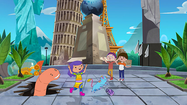 Juani y Gatón en la torre de pisa 