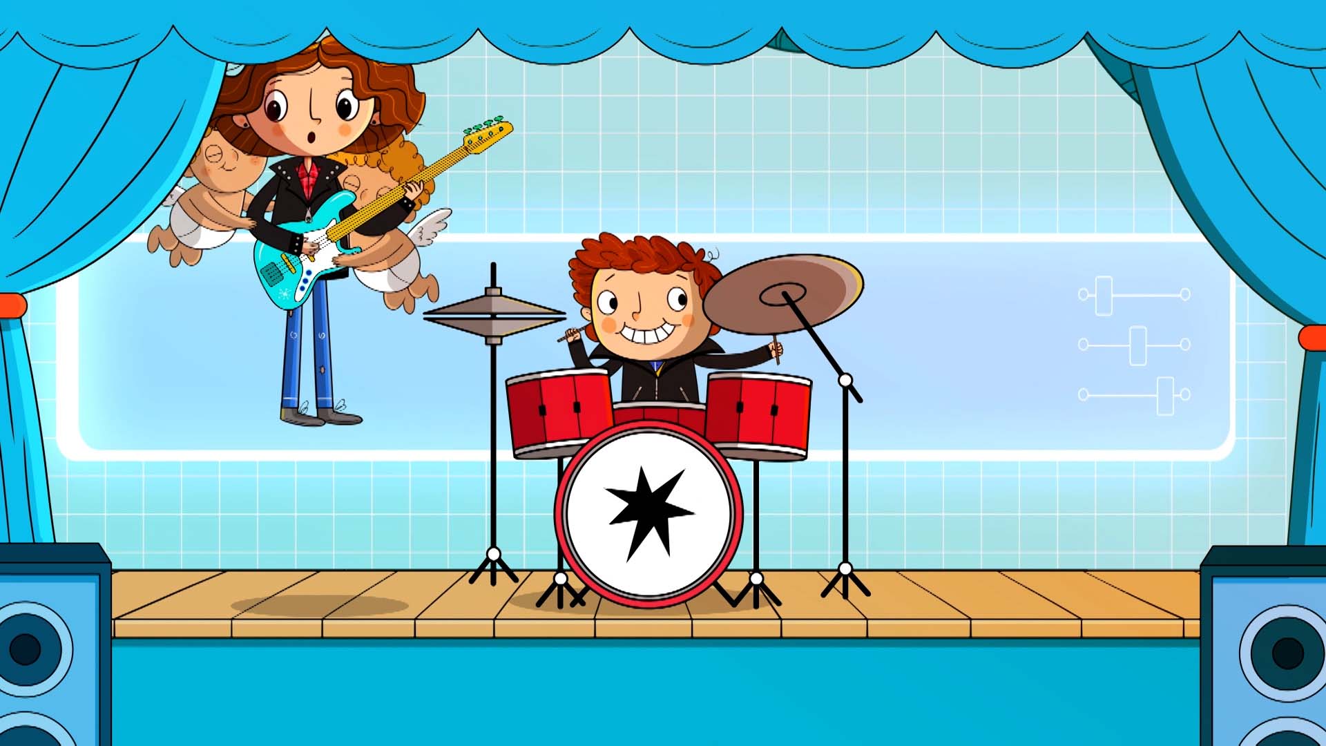 bandas infantiles tocando en vivo, la orquestita, ver la orquestita, concierto en vivo, datos curiosos de la musica, musica infantil, ver Hipnosis Pollistica, serie infantil, serie gratis, series online