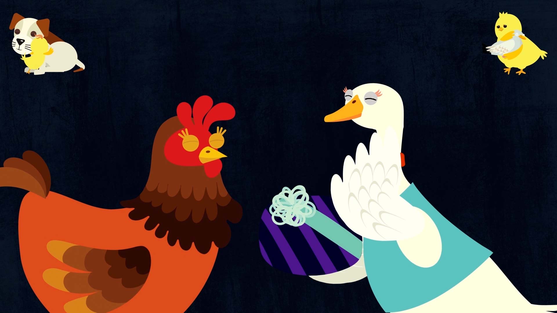 intentarlo de nuevo, ayudar a los demas, volar, intentar volar, pollitos, Lolalá vamos a cantar, series infantiles