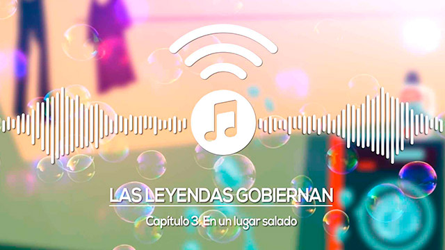 Poster con la lavadora al fondo y ropa en las cuerdas