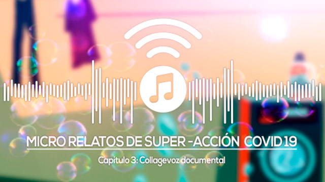 Poster microrelatos con burbujas de jabón y la lavadora al fondo