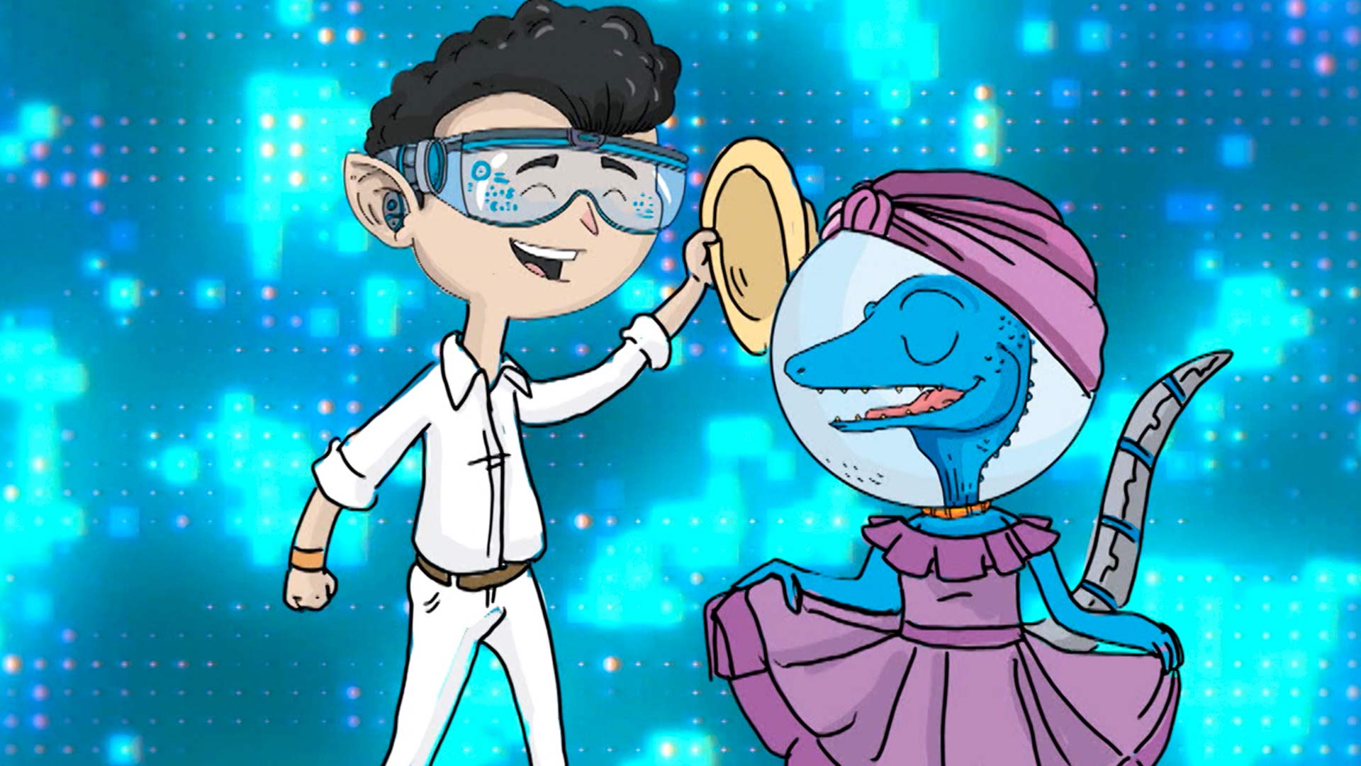 niño y lagarto animados bailando música colombiana, música colombiana, profe en tu casa, series educativas, series gratis, series online, aprendizaje