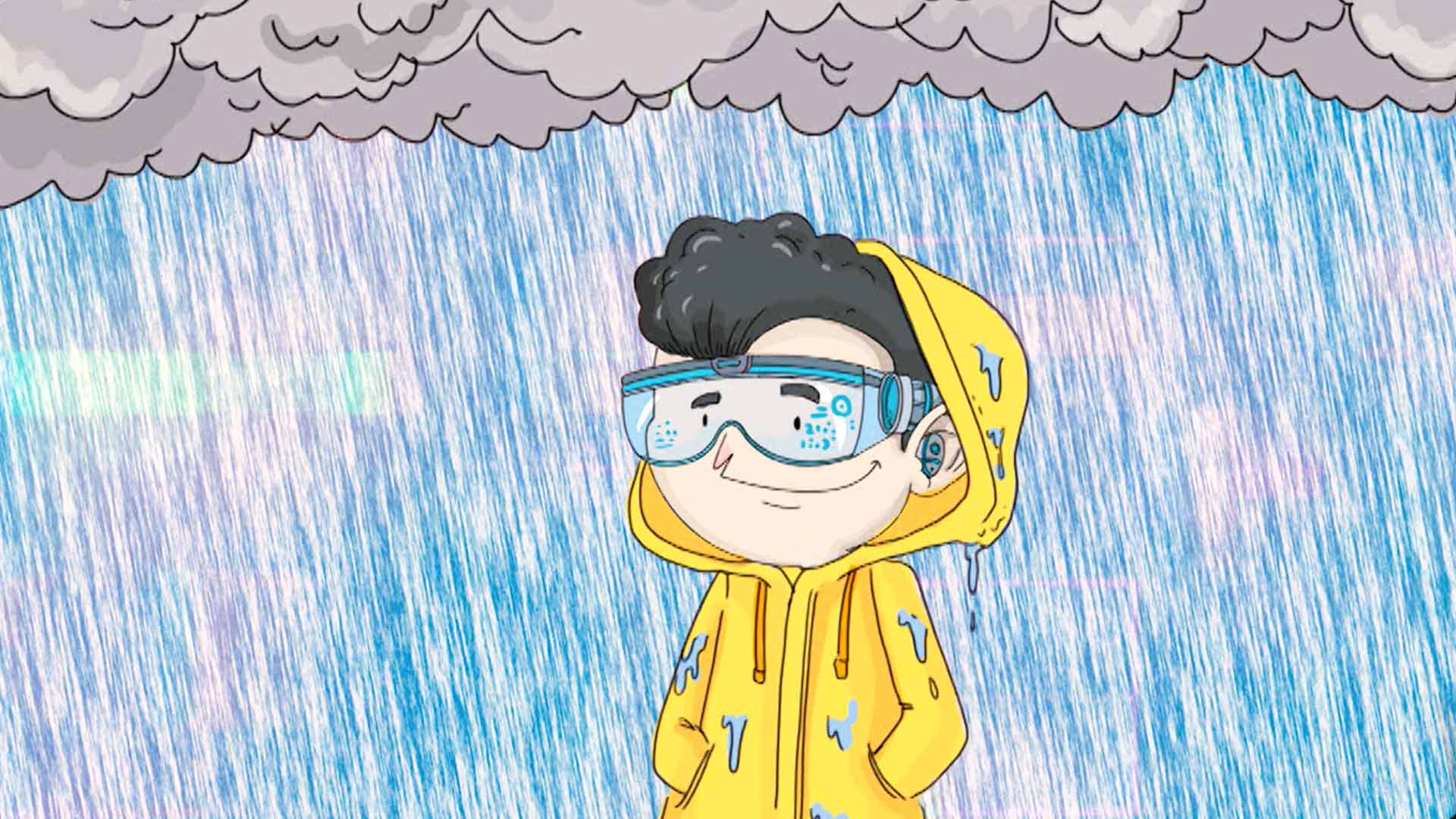 niño con capota de invierno para la lluvia, vestuario, profe en tu casa, series gratis, series online, series educativas