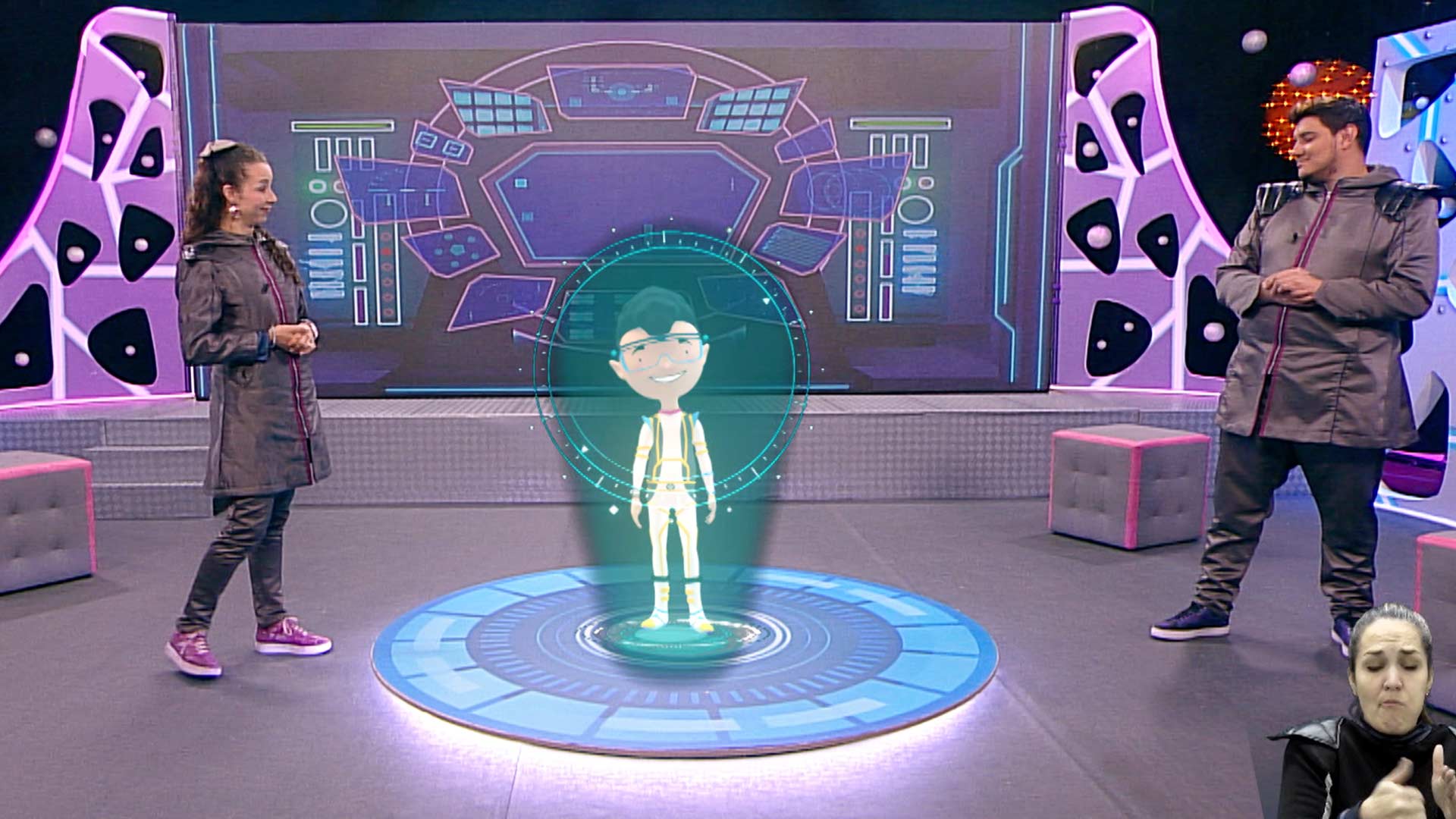 los profes dando clase en el set