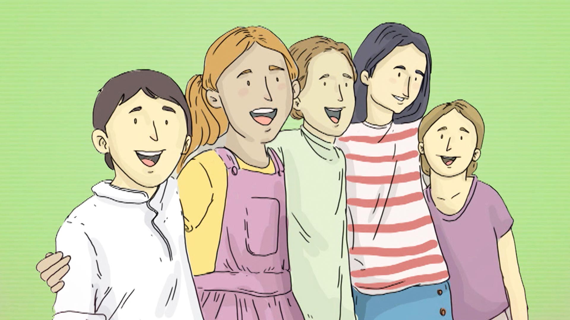 Grupo de niños animados