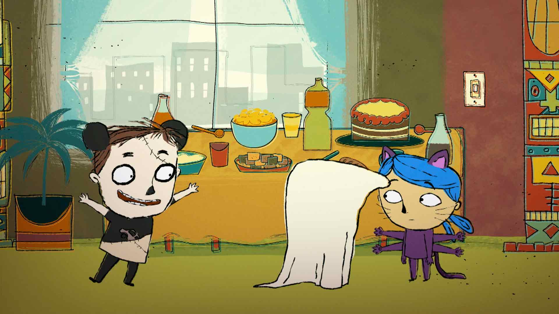 Petit disfrazado de fantasma, disfraces, sustos, fantasmas, disfraces, series infantiles, series online, series gratis, series para niños, series de rtvcplay