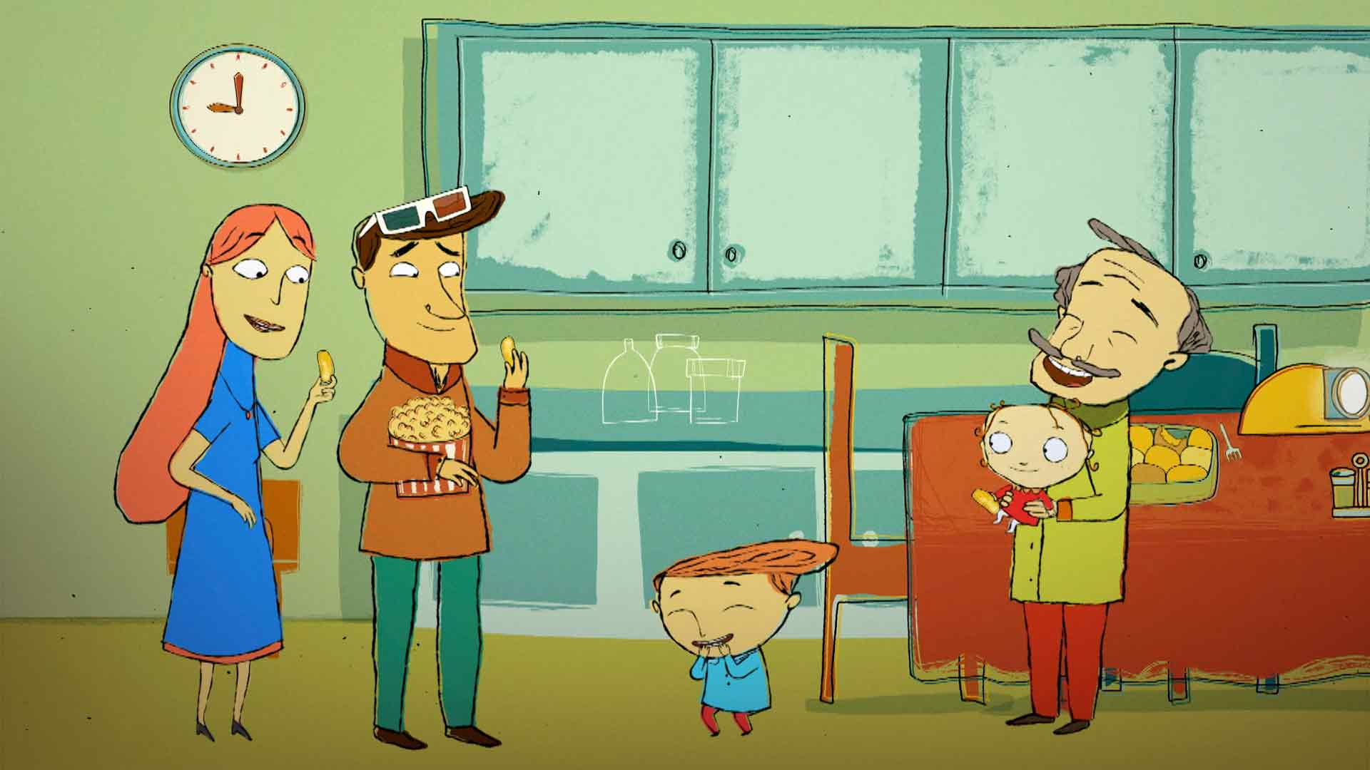 familia de petit, ovejas, comida de ovejas, papas fritas, series infantiles, series online, series gratis, series para niños, series de rtvcplay