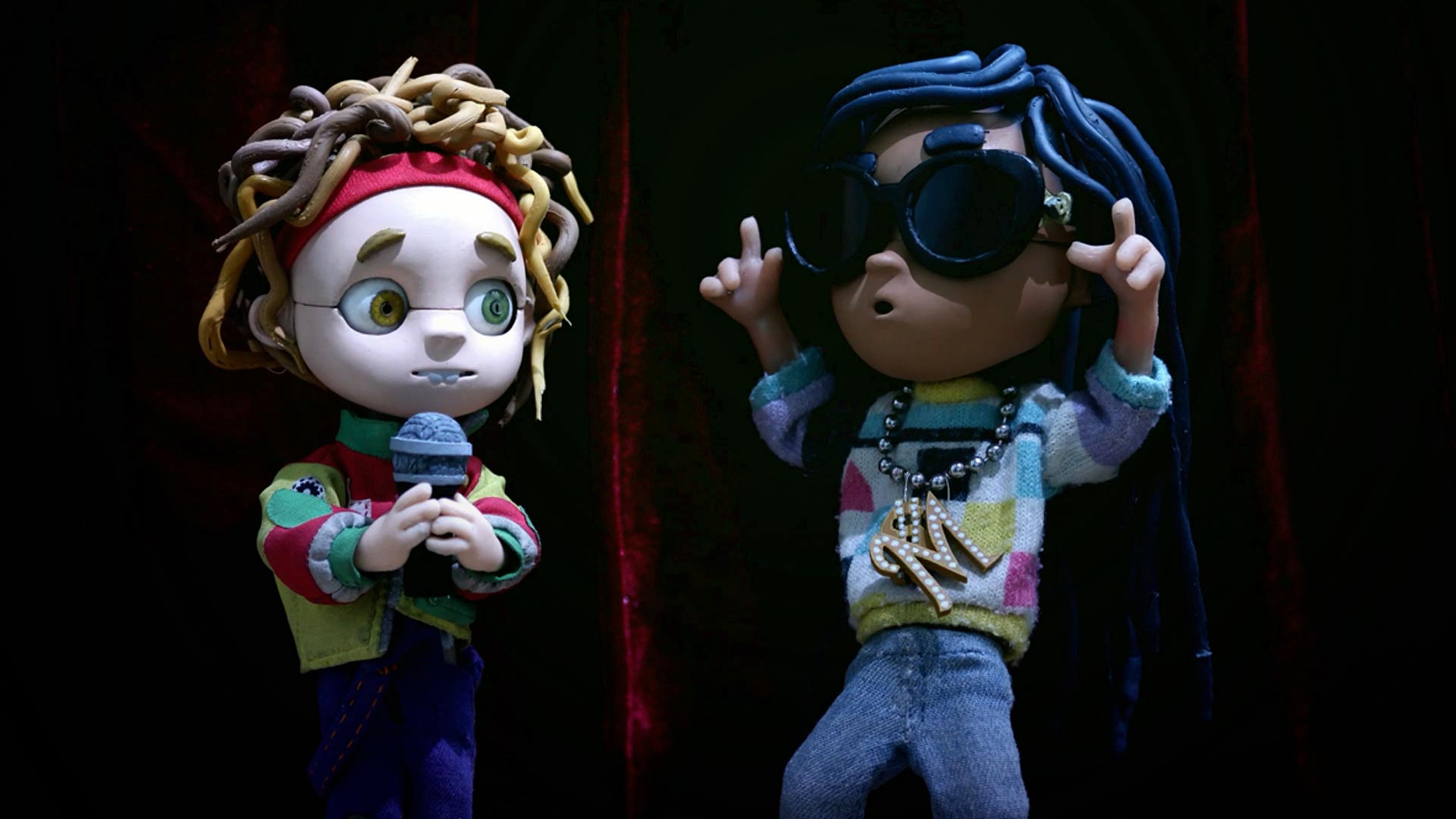 Dos personajes de amigas bailando, El miedo, Zander, tener miedo, ver Zander gratis, series infantiles gratis, series online, series gratis, series animadas