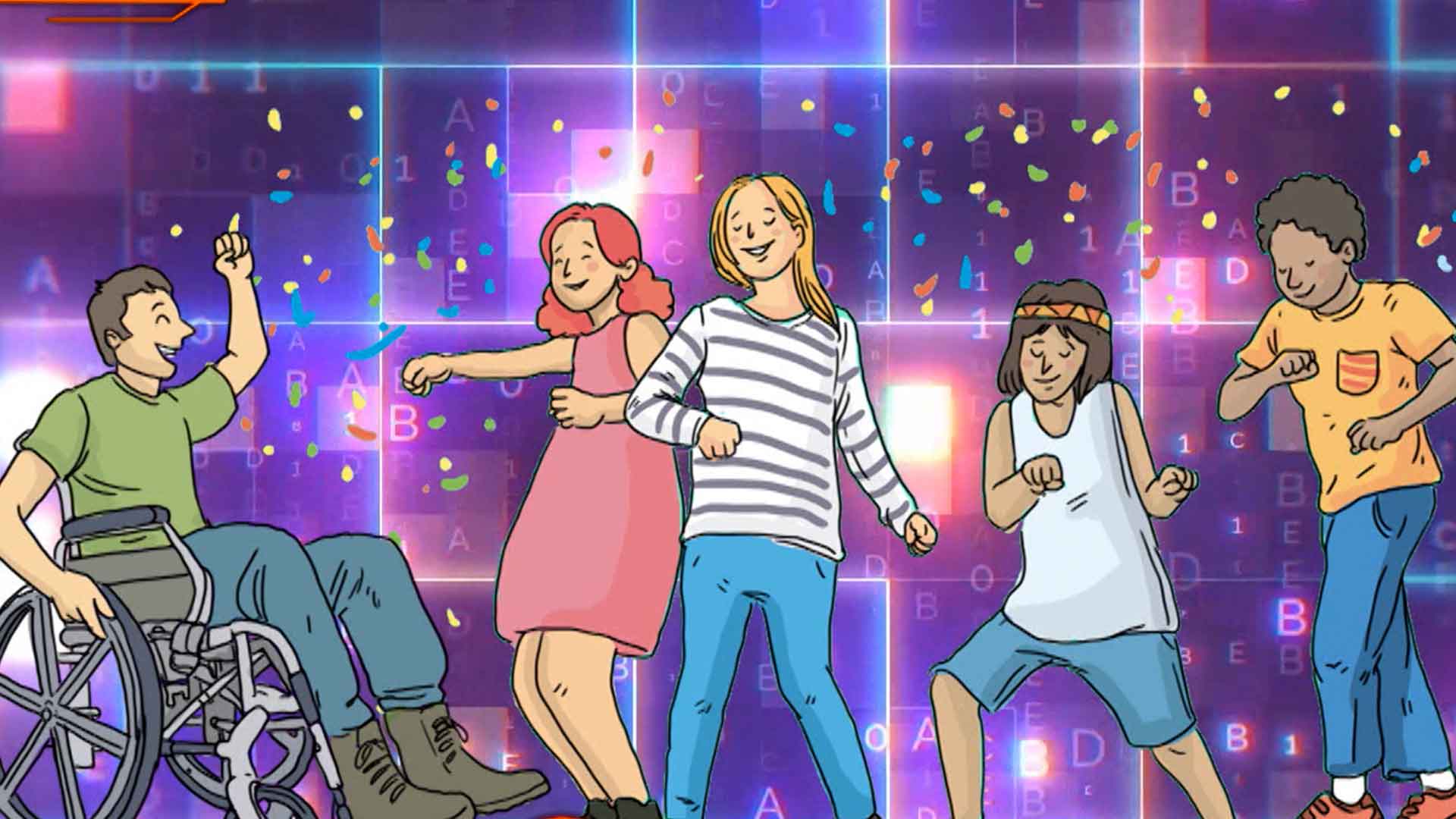 la fiesta de maria, inclusion, fiesta inclusiva, inclusion en comunidades, inclusion en niños y niñas, profe en tu casa, series educativas, señal colombia, series divertidas