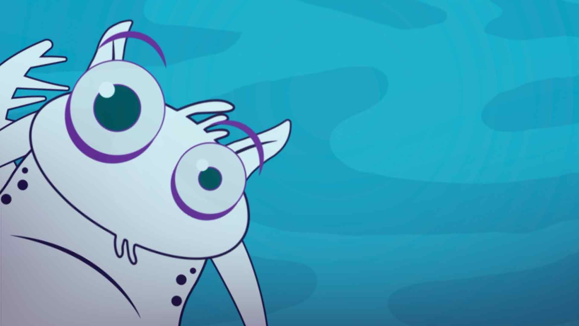 monstruo blanco en el agua, curiosidad, gelatina, por que se cuaja la gelatina, series educativas, series gratis, series online, series infantiles, series juveniles