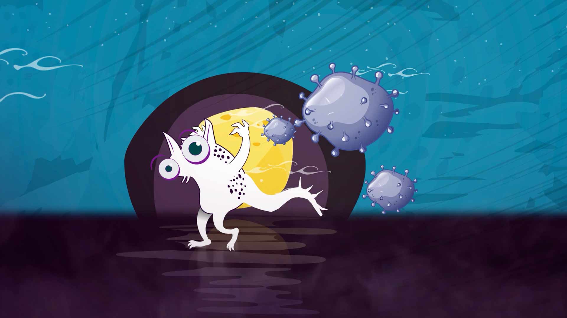 Monstruo blanco a la entrada de un agujero, proceso de dormir, dormir profundamente, sueño profundo, datos curiosos sobre el sueño, series gratis, series online, series infantiles, series juveniles